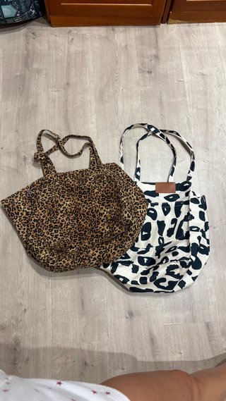 Bolso estampado leopardo y blanco/negro