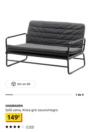 Divano letto Ikea HAMMARN Grigio