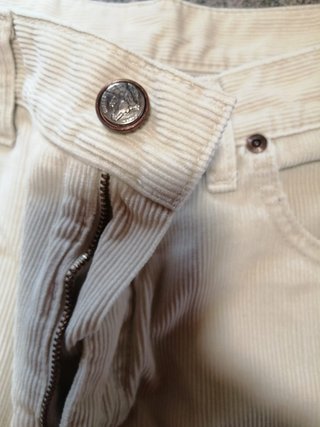 Pantalón Pana Lee Vintage Talla 34-31 Beige