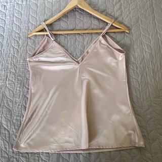 Top satén Zara rosa palo Talla S