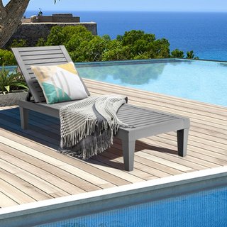 Sofá chaise longue de exterior con respaldo ajusta