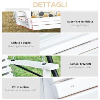 Dondolo 3 Posti da Esterno con Tavolino Centrale