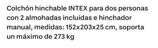 Colchón Hinchable Intex + Bomba