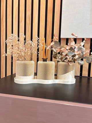Conjunto Decorativo Beige y Marrón