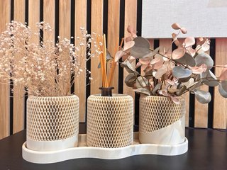 Conjunto Decorativo Beige y Marrón
