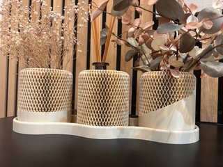 Conjunto Decorativo Beige y Marrón