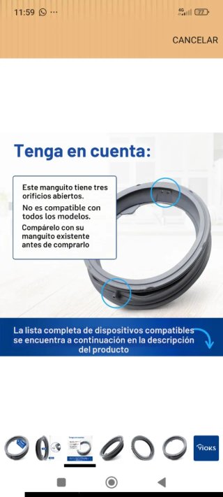 Goma Puerta Lavadora LG MDS41955002
