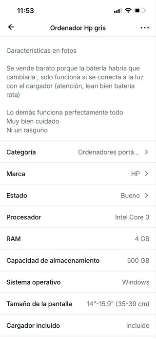 Portátil HP Negro