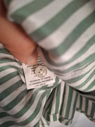 Camisa Carolina Herrera Rayas Verdes Talla XS