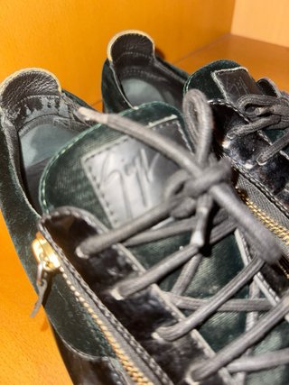 Giuseppe Zanotti Zapatillas Terciopelo Negro/Verde