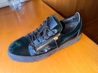 Giuseppe Zanotti Zapatillas Terciopelo Negro/Verde