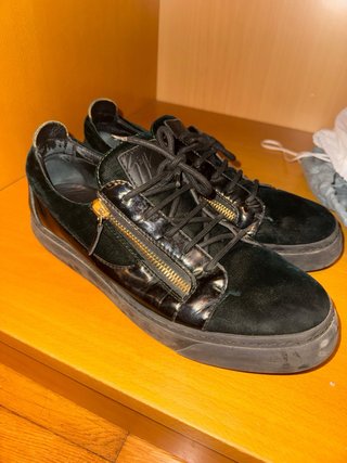 Giuseppe Zanotti Zapatillas Terciopelo Negro/Verde