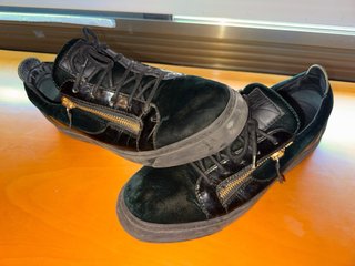 Giuseppe Zanotti Zapatillas Terciopelo Negro/Verde