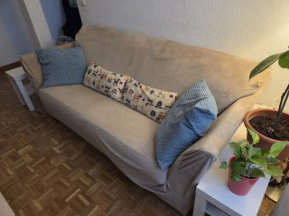 URGE : Sofá cama 2 plazas beige tela