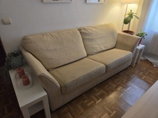URGE : Sofá cama 2 plazas beige tela