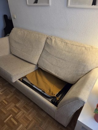 URGE : Sofá cama 2 plazas beige tela