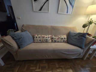 URGE : Sofá cama 2 plazas beige tela