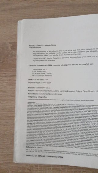 Física y Química I, 1o Bachillerato, lote 2 libros
