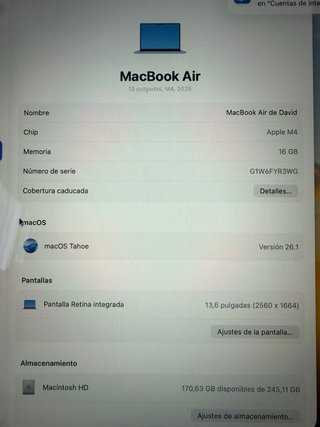 MacBook Air M4 2025 Argento