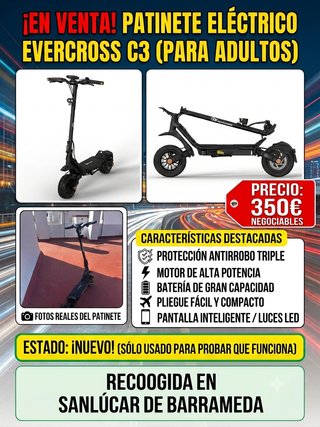 Patinete Eléctrico EVERCROSS C3 Adultos