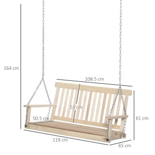 Dondolo da Giardino Sospeso per 2 Persone in Legno