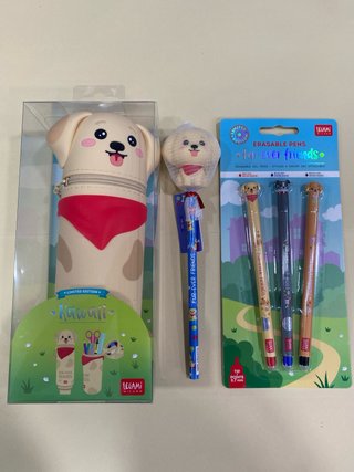 Legami astuccio cane + set penne cancellabili