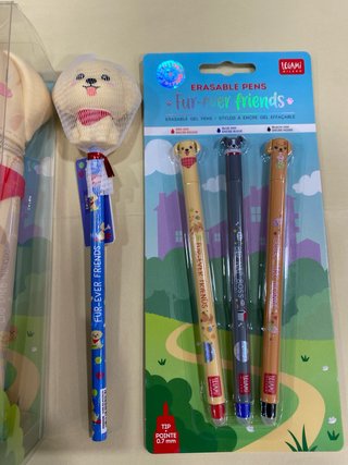 Legami astuccio cane + set penne cancellabili