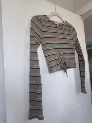 Jersey de rayas marrón y multicolor