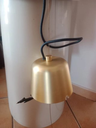 Lampadario Vetro Grigio e Oro