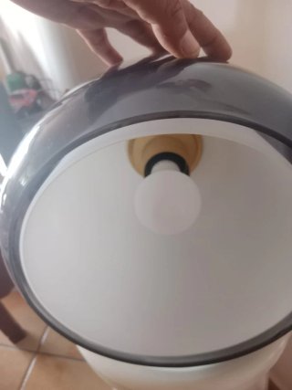 Lampadario Vetro Grigio e Oro