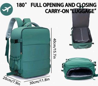 Mochila de viaje color verde azulado