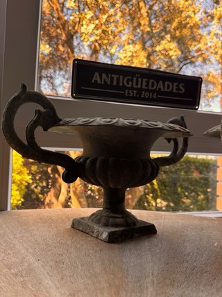 Pareja copas hierro fundido con asas antiguas