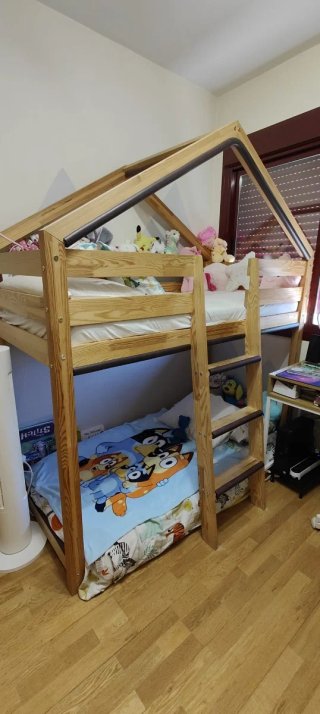 Cama infantil alta Monlitcabane con colchon 80x160