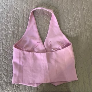 Chaleco halter rosa Mango Talla S