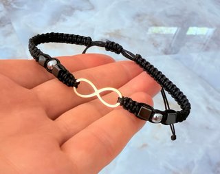 Pulsera Infinito Oro y Hematita Hombre