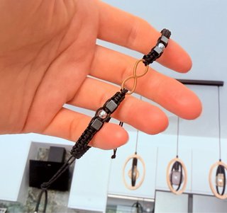 Pulsera Infinito Oro y Hematita Hombre