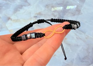 Pulsera Infinito Oro y Hematita Hombre