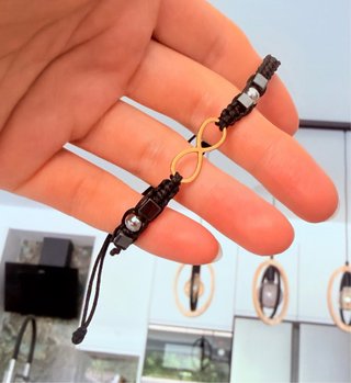 Pulsera Infinito Oro y Hematita Hombre