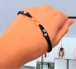 Pulsera Infinito Oro y Hematita Hombre