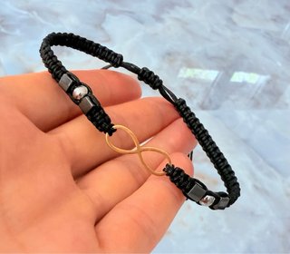 Pulsera Infinito Oro y Hematita Hombre