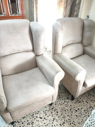 Conjunto 2 sillones y sofá beige