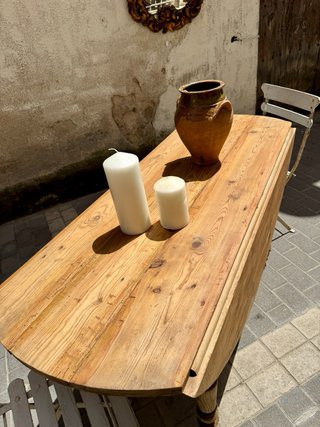 Mesa antigua ovalada francesa con alas