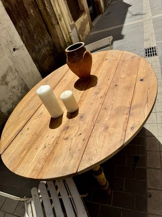 Mesa antigua ovalada francesa con alas