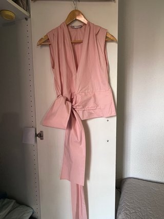 Top Zara Cruzado Rosa Talla S