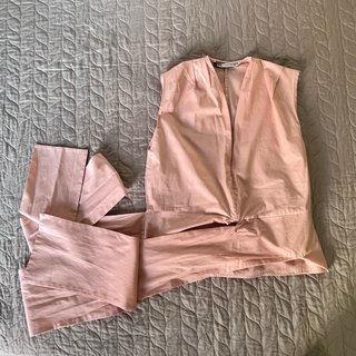 Top Zara Cruzado Rosa Talla S