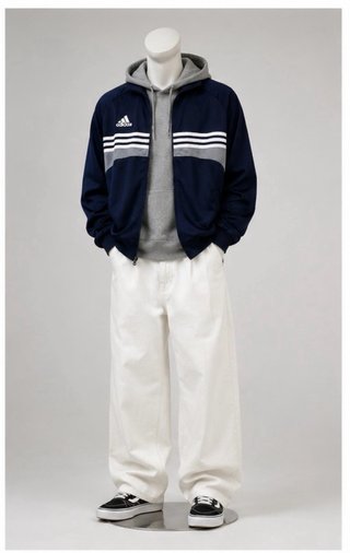 Chaqueta Adidas Vintage Original 2003 Azul/Gris