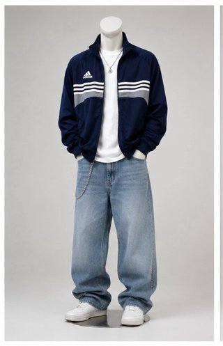 Chaqueta Adidas Vintage Original 2003 Azul/Gris