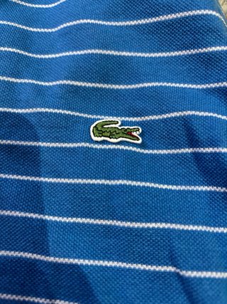 Polo Lacoste originalRayas Blancas Azul Talla 3XL