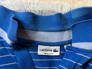 Polo Lacoste originalRayas Blancas Azul Talla 3XL