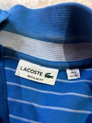 Polo Lacoste originalRayas Blancas Azul Talla 3XL